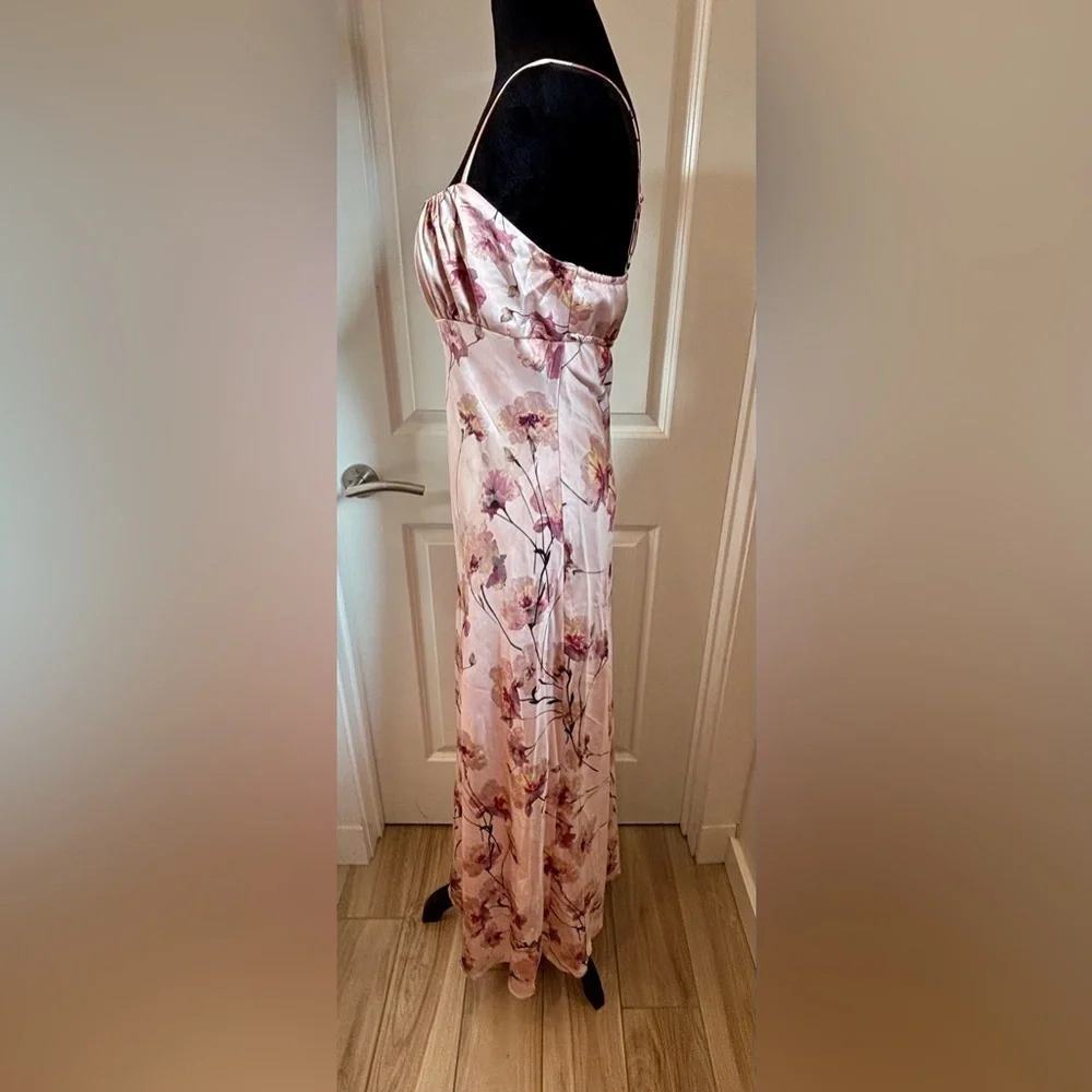 NWT Thirty Thirty Floral blush pink maxi dress with lace shrug - S - Picture 3 of 12
